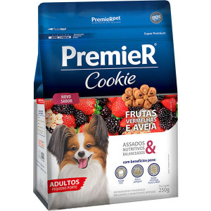 Biscoito Premier Cães Adultos Cookie Frutas Vermelhas e Aveia Cães Raças Pequenas - 250g